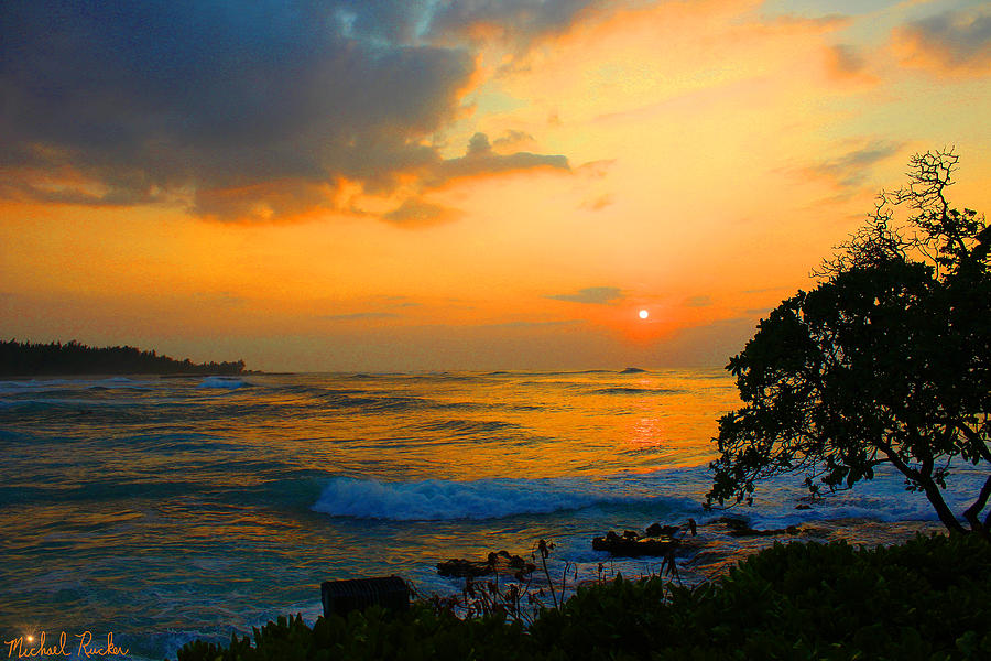 Oahu Sunset Hawaii Photograph by Michael Rucker