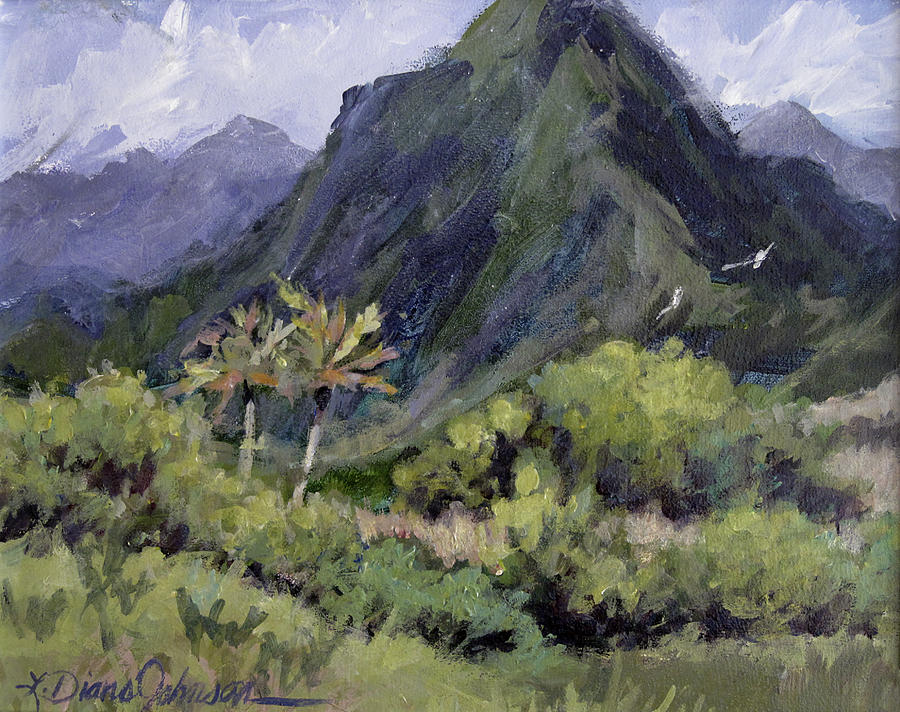 Oahu Valley Painting by L Diane Johnson