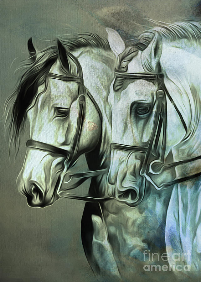 Oair of Horses 01  Painting by Gull G