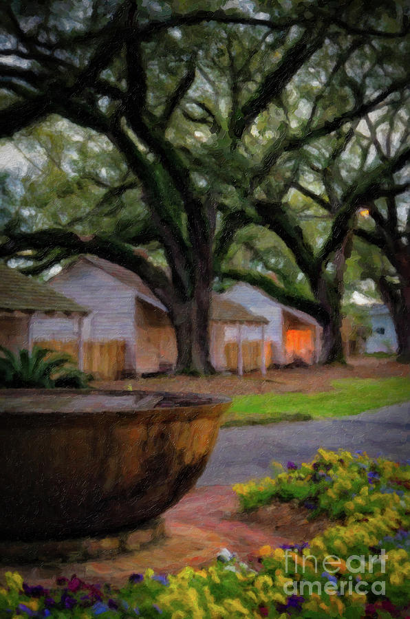 Oak Alley Evening - painted Photograph by Kathleen K Parker