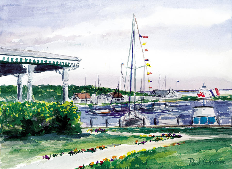 Oak Bluffs Harbor Painting by Paul Gardner