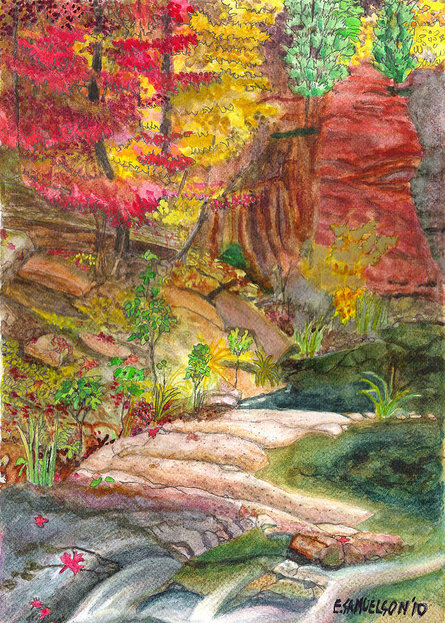 Oak Creek West Fork Painting by Eric Samuelson