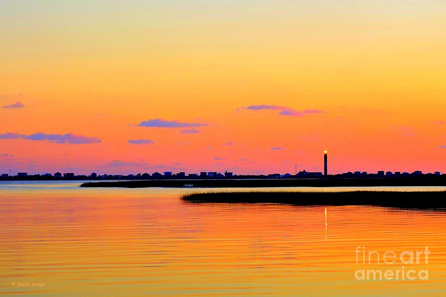 Oak Island Lighthouse Sunset Photograph by Shelia Kempf