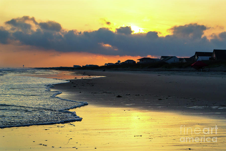 Oak Island Yellow Sunset Photograph by Amy Lucid