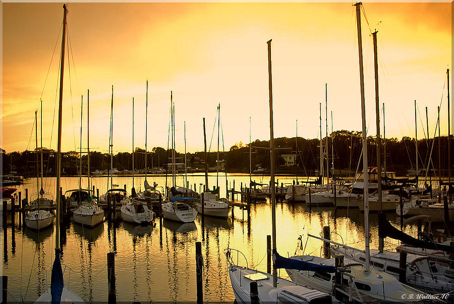 Sunset Photograph - Oak Point Harbor by Brian Wallace