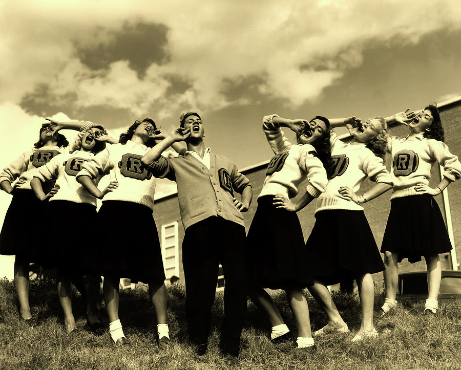 Oak Ridge High School Cheerleaders 1946 Photograph by Mountain Dreams