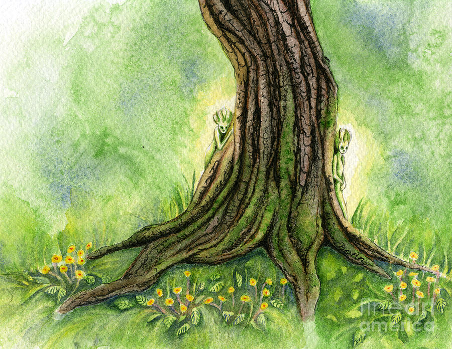 Oak Tree Sprites Painting by Antony Galbraith