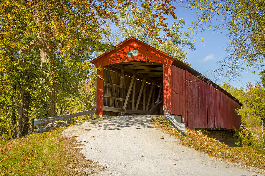 Oakalla/Shoppell covered bridge Photograph by Jack R Perry