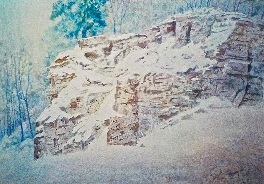 Oakfield Ridge in January Painting by Carolyn Rosenberger