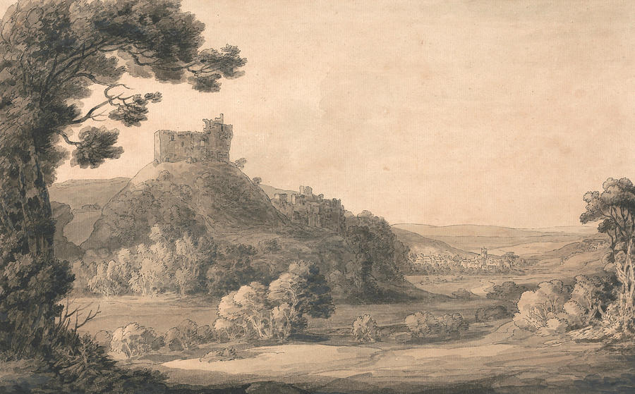 Oakhampton Castle Drawing by Francis Towne