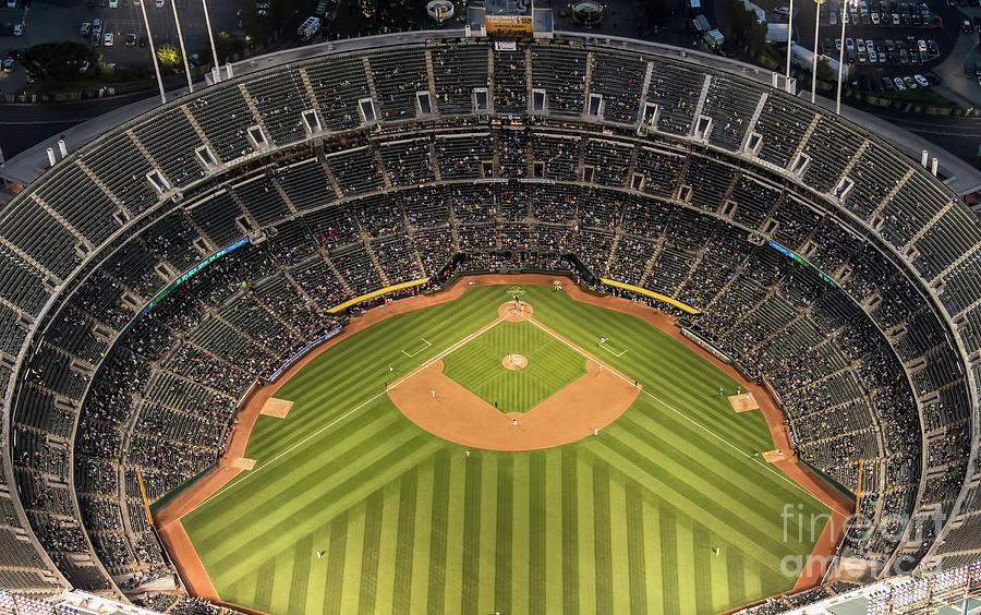 Oakland Alameda Coliseum - O.co Coliseum Aerial Photograph by David Oppenheimer