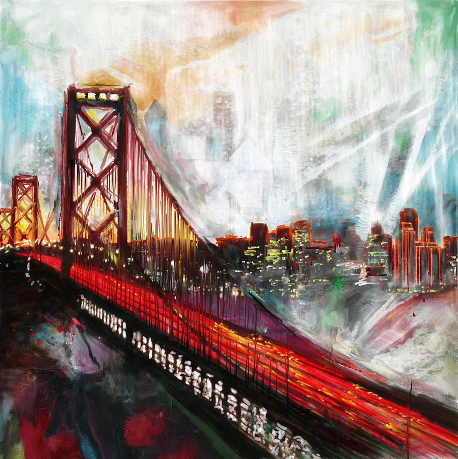 Oakland Bay Bridge 223 1  Painting by Mawra Tahreem