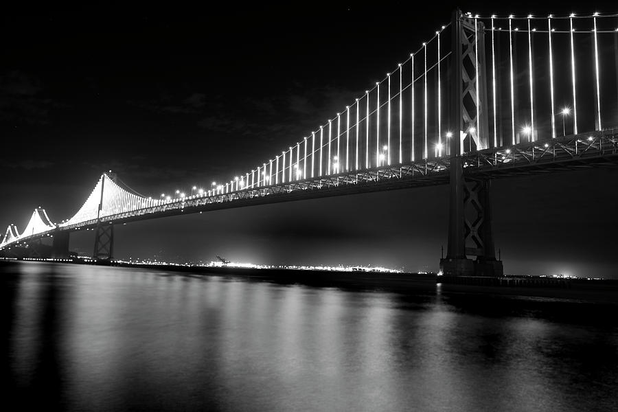 Oakland Bay Bridge at Night Photograph by Darcy Michaelchuk