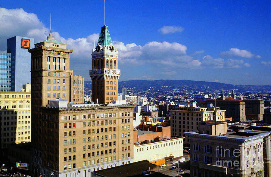 Oakland Tribune Tower City Skyline Photograph by Wernher Krutein
