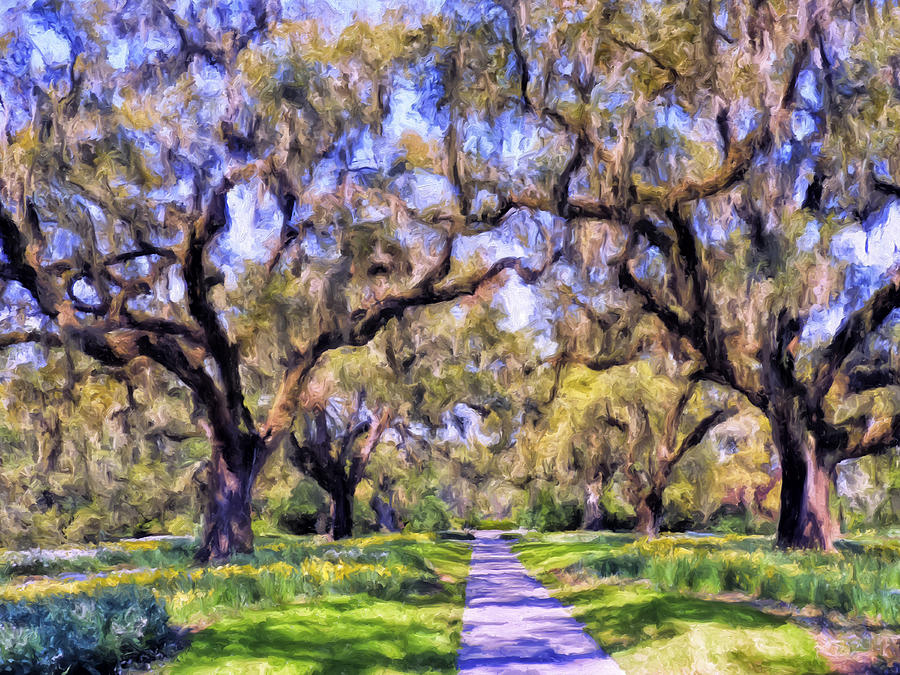 Oaks and Spanish Moss Painting by Dominic Piperata