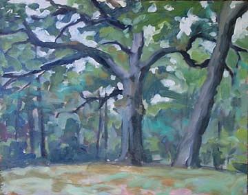 Oaks In Rain Painting by Margie Guyot Oaks In Rain Painting by Margie Guyot