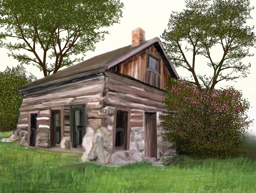 Oakwood Cabin Digital Art by Ellen Dawson - Fine Art America