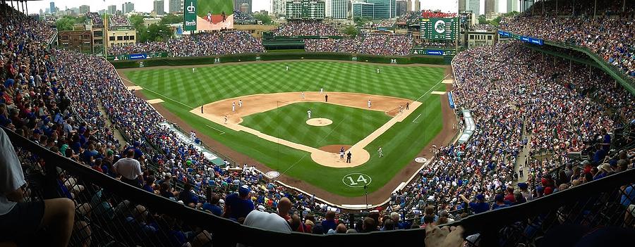 Panoramic view of Wrigley Field Photograph by Bruce Bley