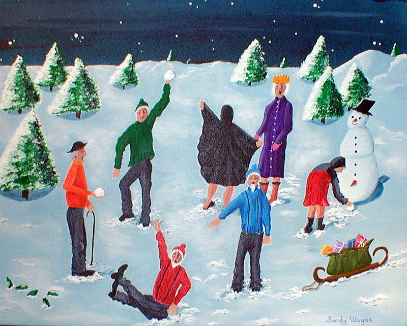 OAP's Christmas Painting by Sandy Wager - Fine Art America