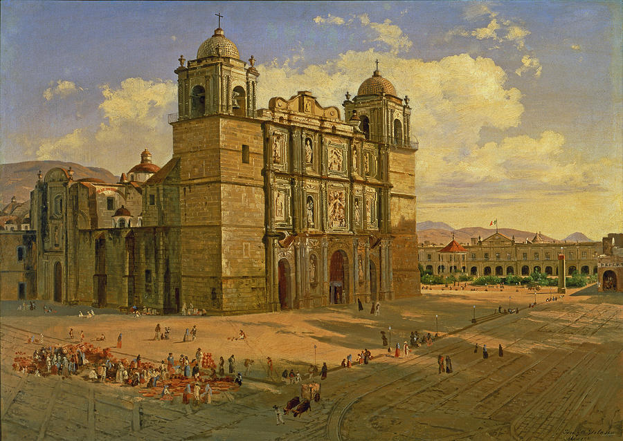 Oaxaca Cathedral Painting by Jose Maria Velasco