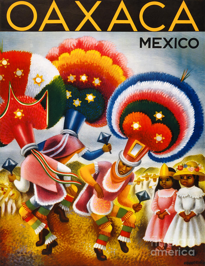 Vintage Painting - Oaxaca Mexico Vintage Travel Poster Restored by Vintage Treasure