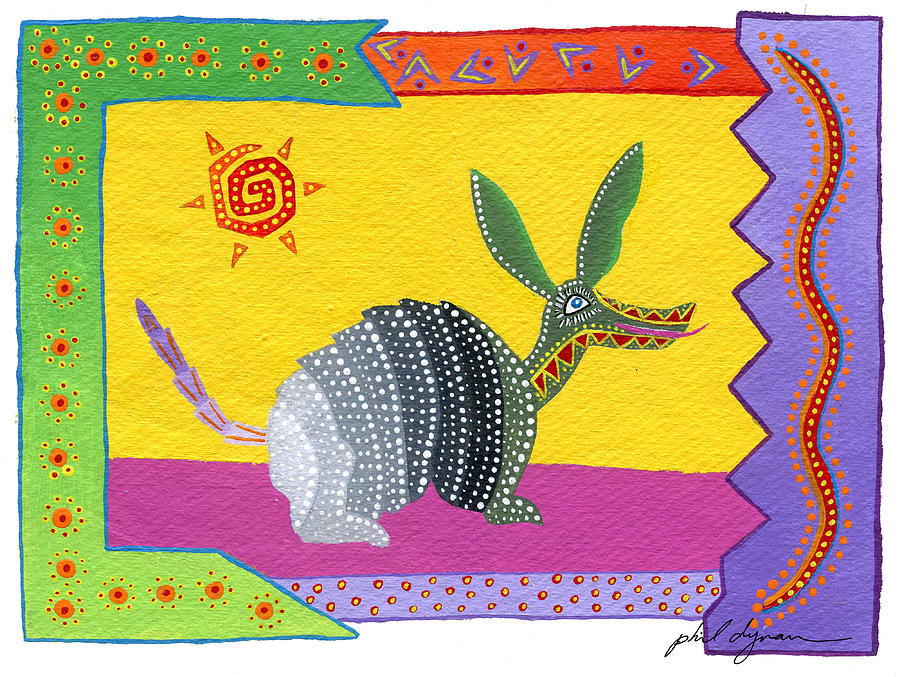 Desert Painting - Oaxacan Armadillo by Phil Dynan