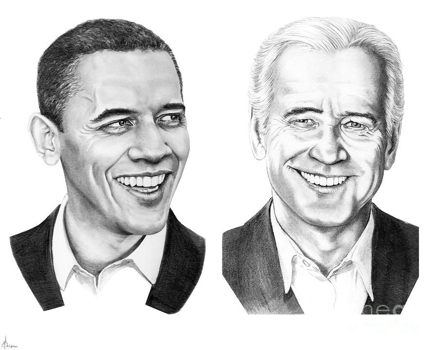 Obama Biden Drawing By Murphy Elliott Fine Art America 4518