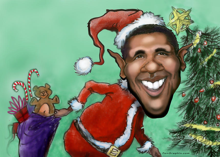 Obama Christmas Digital Art by Kevin Middleton