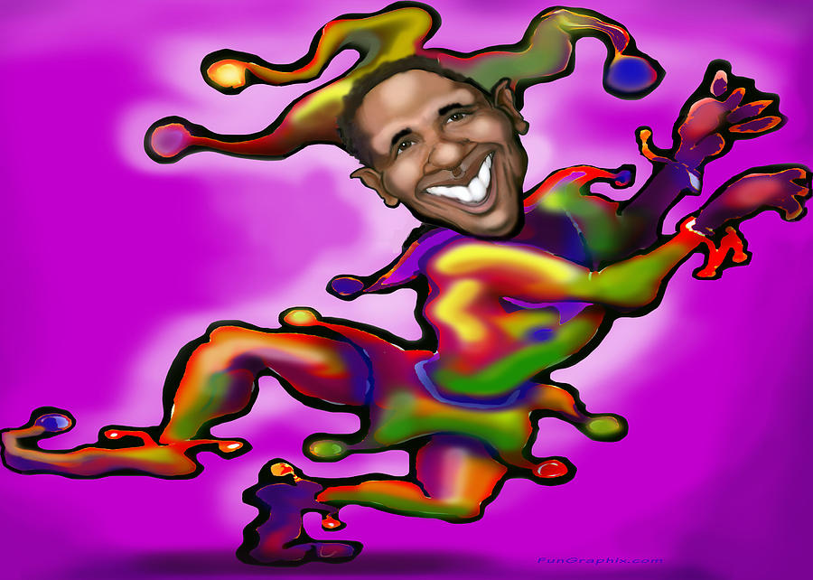 Obama Jester Digital Art by Kevin Middleton