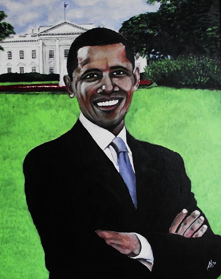 Whitehouse Painting - Obama by Kim Selig
