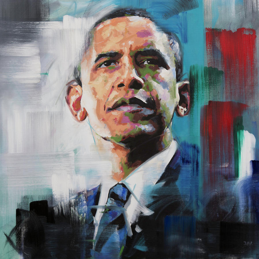 Abstract Painting - Obama by Richard Day