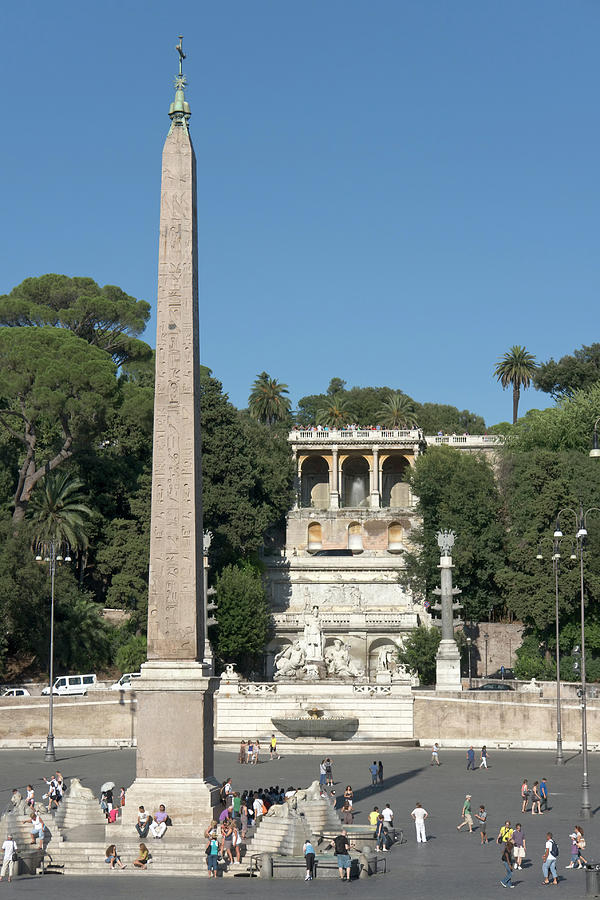 Obelisco Flaminio in Piazza del Popolo Photograph by Fabrizio Ruggeri