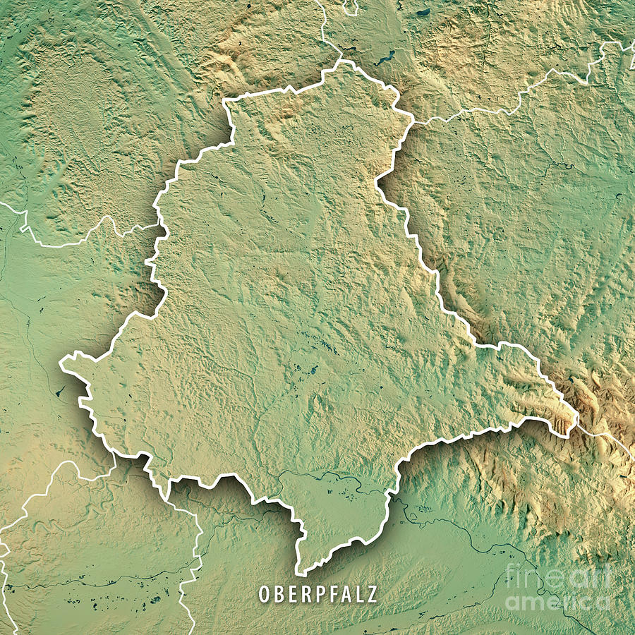 Oberpfalz Regierungsbezirk Bayern 3D Render Topographic Map Bord ...