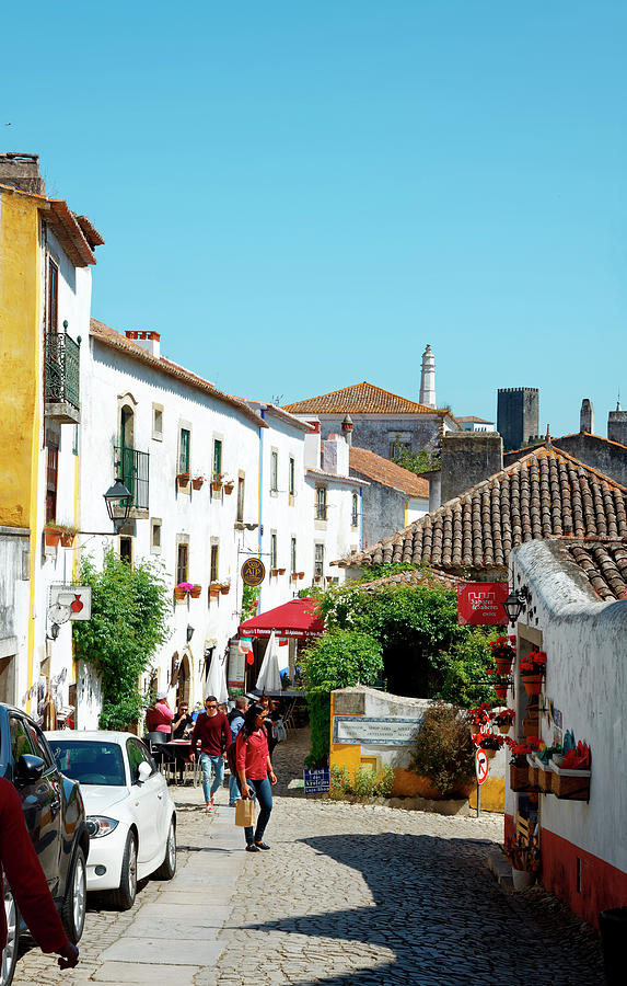 Obidos Street Scene Photograph by Sally Weigand