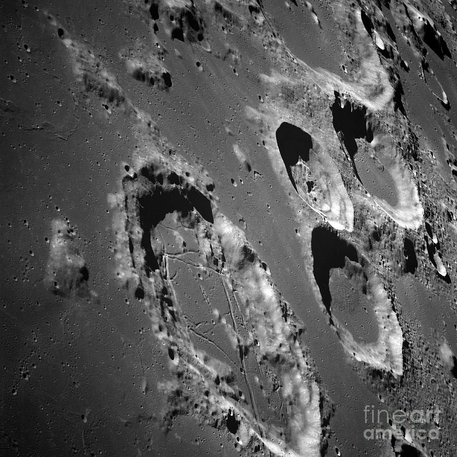 Space Photograph - Oblique View Of The Lunar Surface by Stocktrek Images