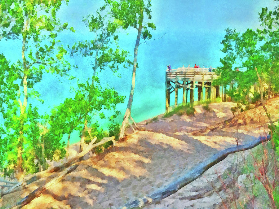 Observation Deck on the Pierce Stocking Scenic Drive Digital Art by Digital Photographic Arts