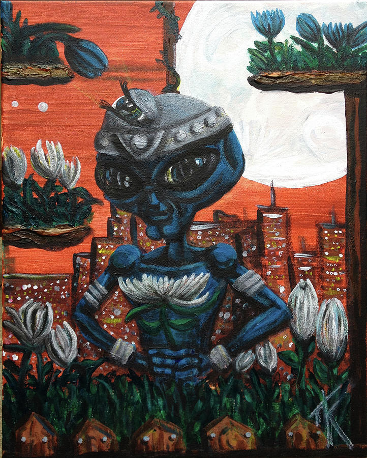Observent Alien Painting by Similar Alien