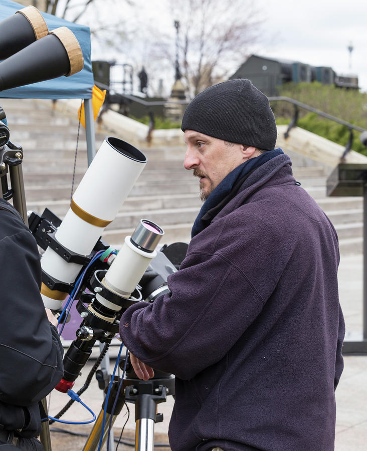 Observing the Mercury Transit Photograph by Josef Pittner