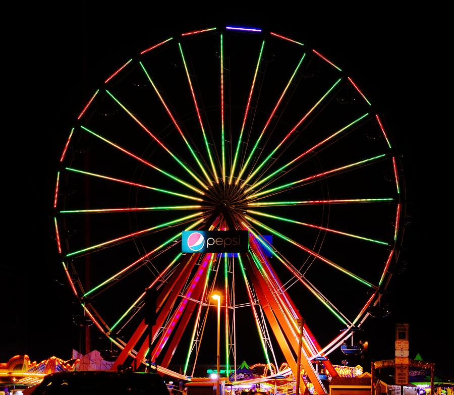 Oc Pier Ferris Wheel At Night Photograph