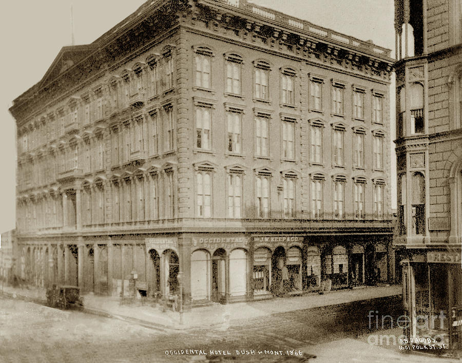 San Francisco Photograph - Occidental Hotel, Corner Bush and Montgomery Streets, San Franci by Monterey County Historical Society