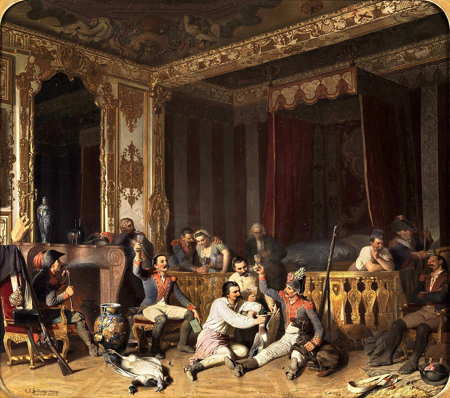 Occupation of a Palace by French Soldiers Painting by Reinhard Sebastian Zimmermann