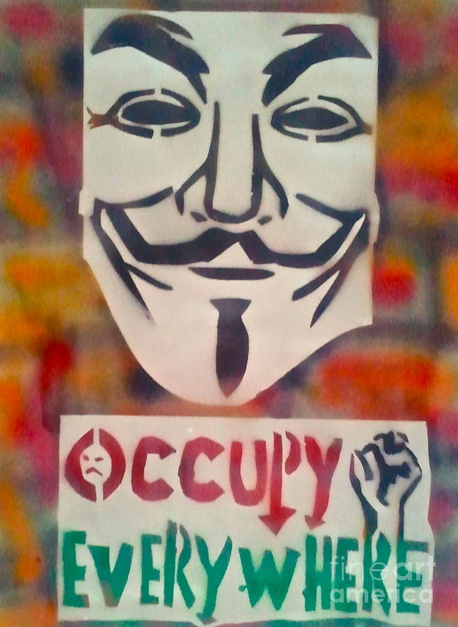 Monopoly Painting - Occupy Mask by Tony B Conscious
