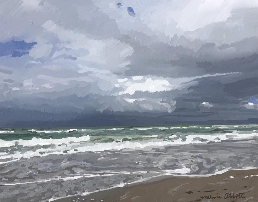 Ocean and Clouds over Beach at Hobe Sound Painting by Melissa Abbott