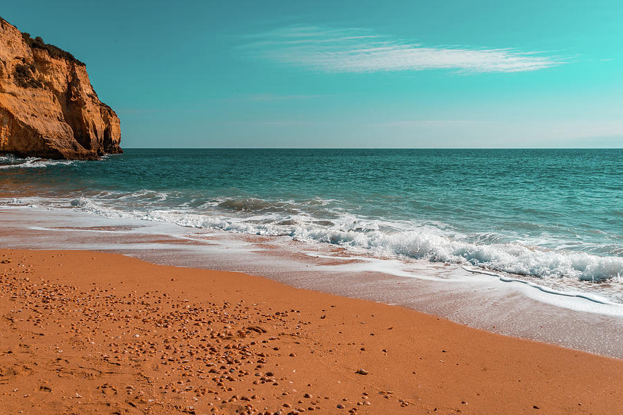 Summer Photograph - Ocean Beach in Teal and Orange by Georgia Mizuleva
