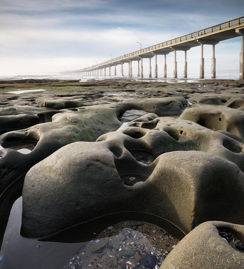 San Diego Photograph - Ocean Beach Pier Rocks by William Dunigan