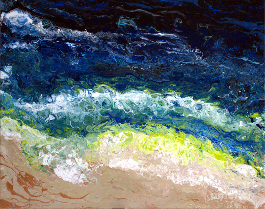 Ocean Beach Pour 1 Painting by Shelly Tschupp