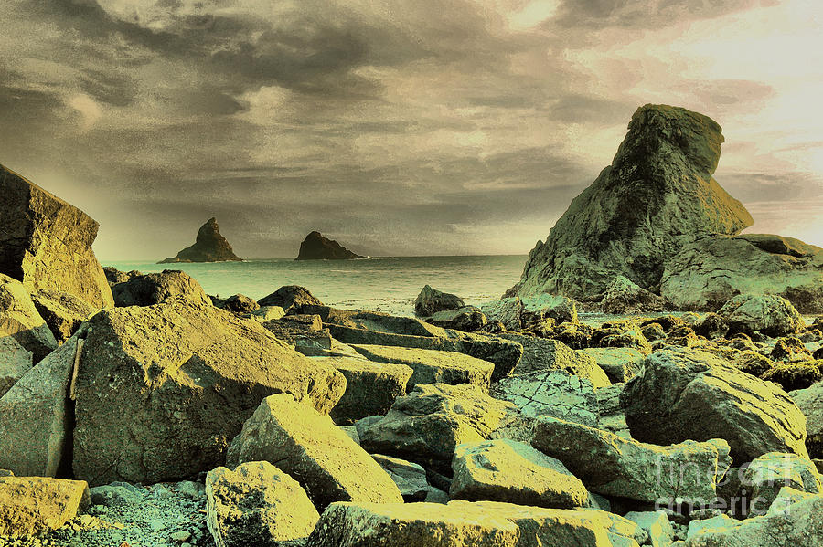 Ocean betweet the rocks Photograph by Jeff Swan
