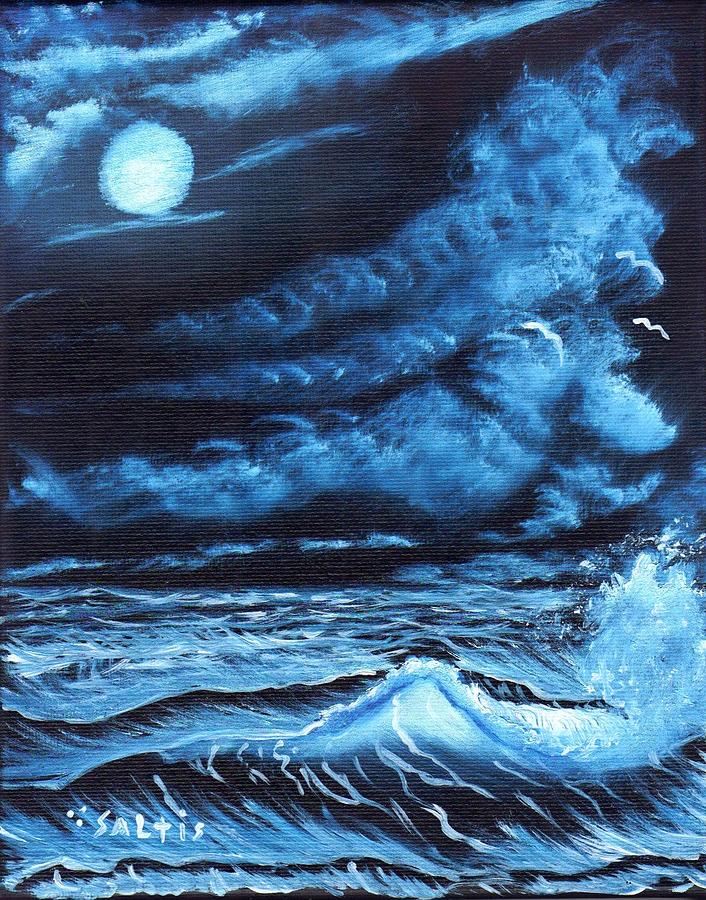 Ocean Blue Painting by Jim Saltis