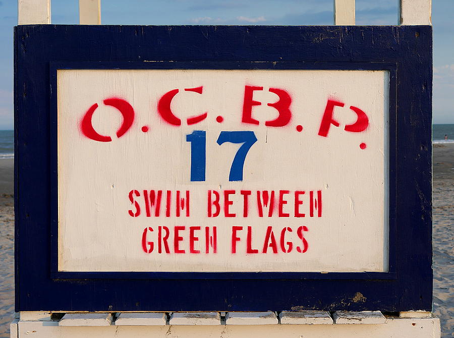 Ocean City - Swim Between Green Flags Photograph by Richard Reeve