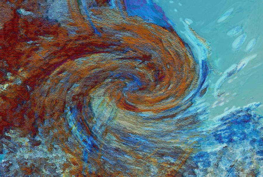 Hurricane Digital Art - Ocean colors by Linda Sannuti